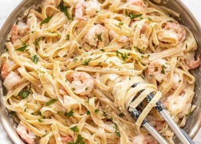 طرز تهیه ماکارونی با میگو طرز تهیه ماکارونی با میگو